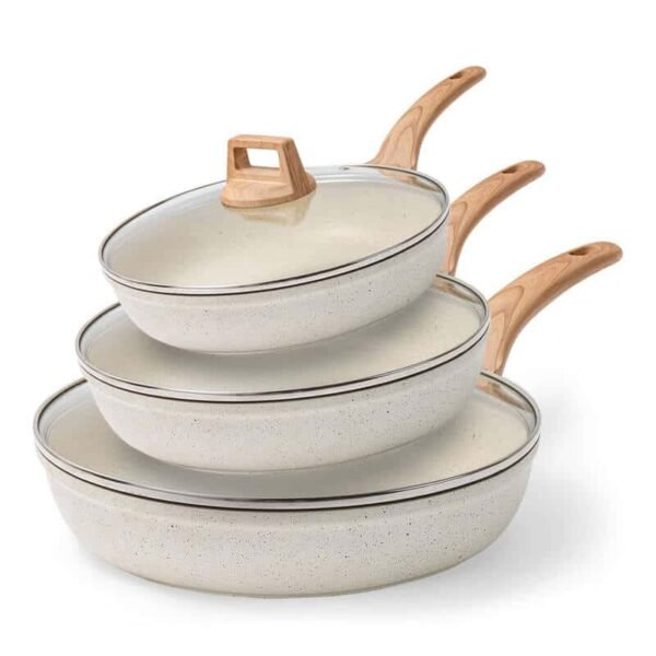 Boreine 3-delige Koekenpannenset Aluminium Beige